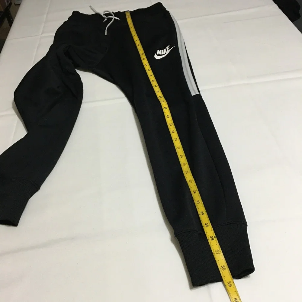 Nike Joggers Mens Small Black White Stripe Athletic Sweatpants
